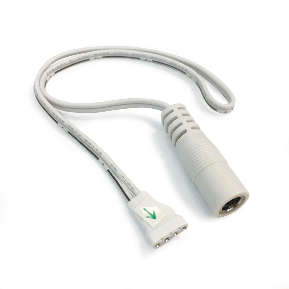 9" Power Line Interconnector for 12V Standard Tape Light, White