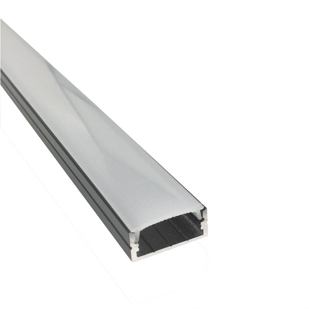 4-ft Shallow Channel, Black (Plastic Diffuser and End Caps Included)