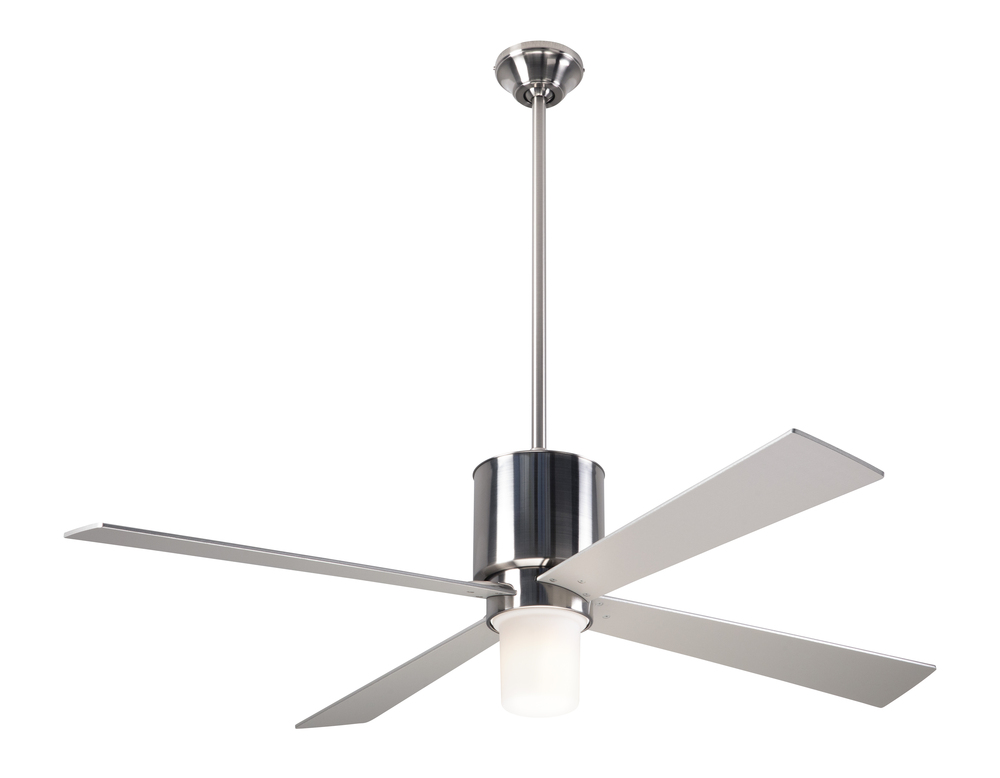 Lapa Fan; Bright Nickel Finish; 50" Black Blades; 17W LED; Fan Speed and Light Control (3-wire)