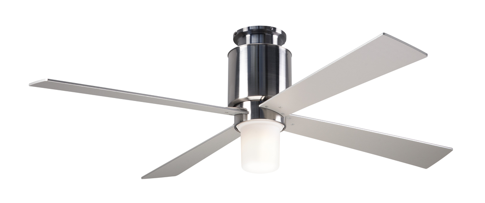 Lapa Flush Fan; Bright Nickel Finish; 50" Black Blades; 17W LED; Fan Speed and Light Control (3-