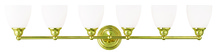 Livex Lighting 13666-02 - 6 Light Polished Brass Bath Light