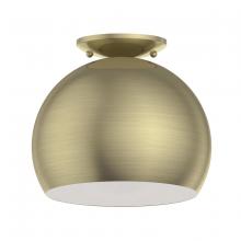 Livex Lighting 40800-01 - 1 Light Antique Brass Flush Mount