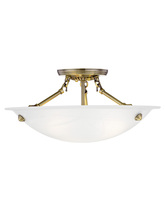 Livex Lighting 4273-01 - 3 Light Antique Brass Ceiling Mount
