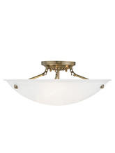 Livex Lighting 4274-01 - 3 Light Antique Brass Ceiling Mount