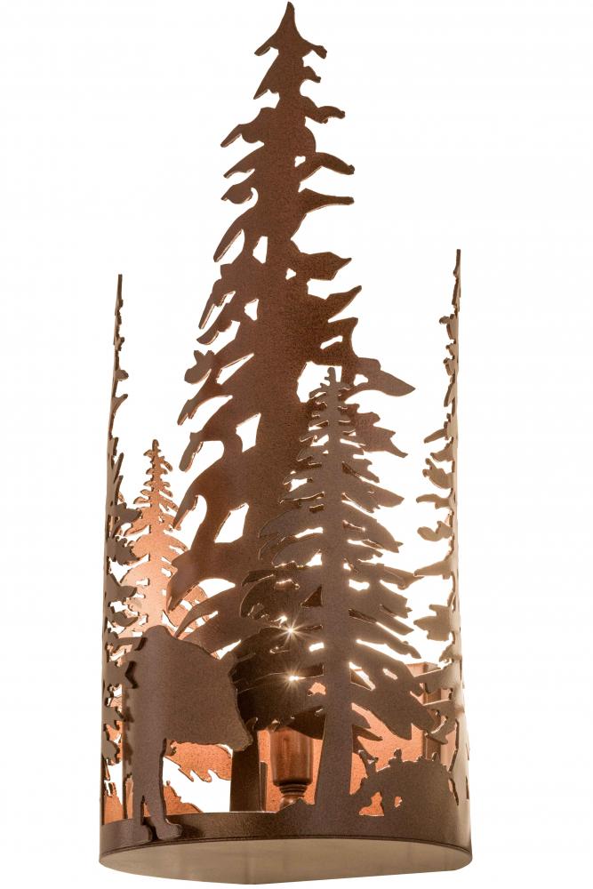 8"W Bear Through the Trees Wall Sconce