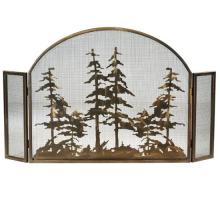 Meyda Blue 119082 - 50" Wide X 30" High Tall Pines Arched Fireplace Screen