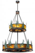 Meyda Blue 156087 - 55" Wide Tall Pines Two Tier Chandel-Air