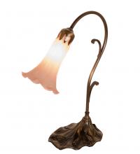 Meyda Blue 17022 - 15" High Pink Tiffany Pond Lily Accent Lamp