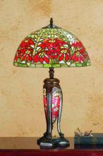 Meyda Blue 65896 - 25" High Tiffany Poinsettia W/Lighted Base Table Lamp