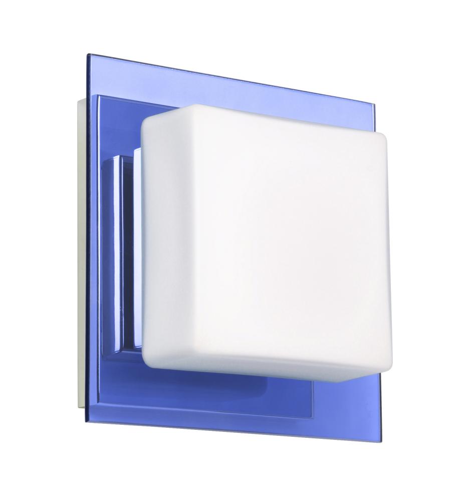 Besa Wall Alex Chrome Opal/Blue 1x5W LED