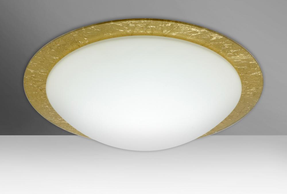 Besa Ceiling Ring 19 White/Gold Foil Ring 3x60W A19