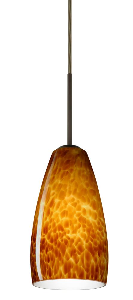 Besa Chrissy Pendant For Multiport Canopy Bronze Amber Cloud 1x50W Candelabra