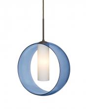 Besa Lighting 1JC-PLATOBL-BR - Besa, Plato Cord Pendant, Blue/Opal, Bronze Finish, 1x60W Medium Base