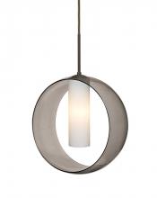 Besa Lighting 1JT-PLATOSM-LED-BR - Besa, Plato Cord Pendant, Smoke/Opal, Bronze Finish, 1x5W LED