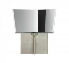 Besa Lighting 1SW-6773MR-LED-SN-SQ - Besa Groove Wall With SQ Canopy 1SW Mirror-Frost Satin Nickel 1x5W LED