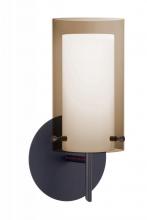 Besa Lighting 1SW-S44007-LED-BR - Besa Pahu 4 Wall 1SW Transparent Smoke/Opal Bronze 1x5W LED