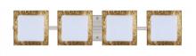 Besa Lighting 4WS-7735GF-LED-SN - Besa Wall Alex Satin Nickel Opal/Gold Foil 4x5W LED