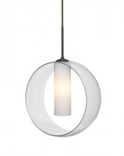 Besa Lighting J-PLATOCL-BR - Besa, Plato Cord Pendant For Multiport Canopies, Clear/Opal, Bronze Finish, 1x60W Med