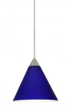 Besa Lighting X-5121CM-LED-SN - Besa Pendant For Multiport Canopy Kani Satin Nickel Cobalt Blue Matte 1x5W LED