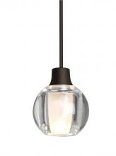 Besa Lighting X-BOCA3CL-LED-BR - Besa, Boca 3 Cord Pendant For Multiport Canopies, Clear, Bronze Finish, 1x3W LED