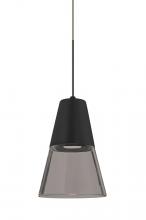 Besa Lighting X-TIMO6BS-LED-BR - Besa, Timo 6 Cord Pendant For Multiport Canopies,Smoke/Black, Bronze Finish, 1x9W LED
