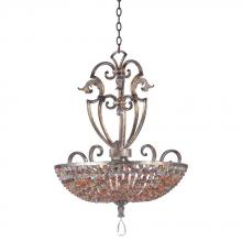 Kalco 2566AF - Chesapeake 6 Light 24.5 Inch Pendant With Beaded Bowl Shade