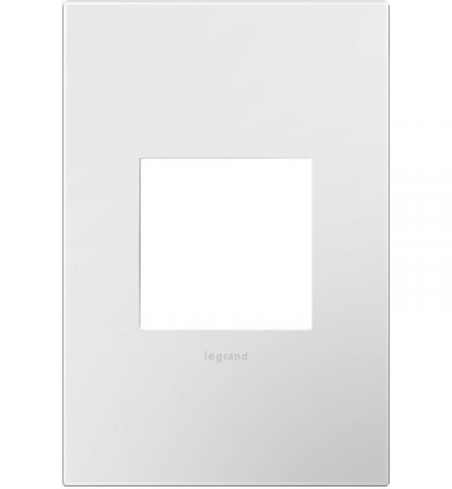 adorne? Gloss White-on-White One-Gang Screwless Wall Plate with Microban?