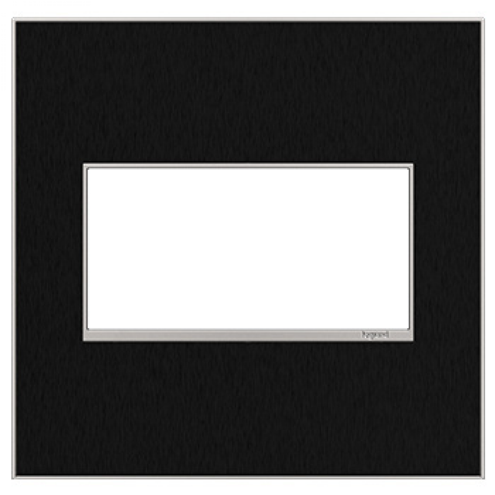adorne? Black Stainless Two-Gang Screwless Wall Plate