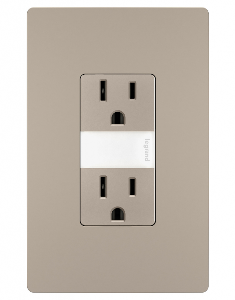 radiant? 15A Tamper-Resistant Outlet with Night Light, Nickel