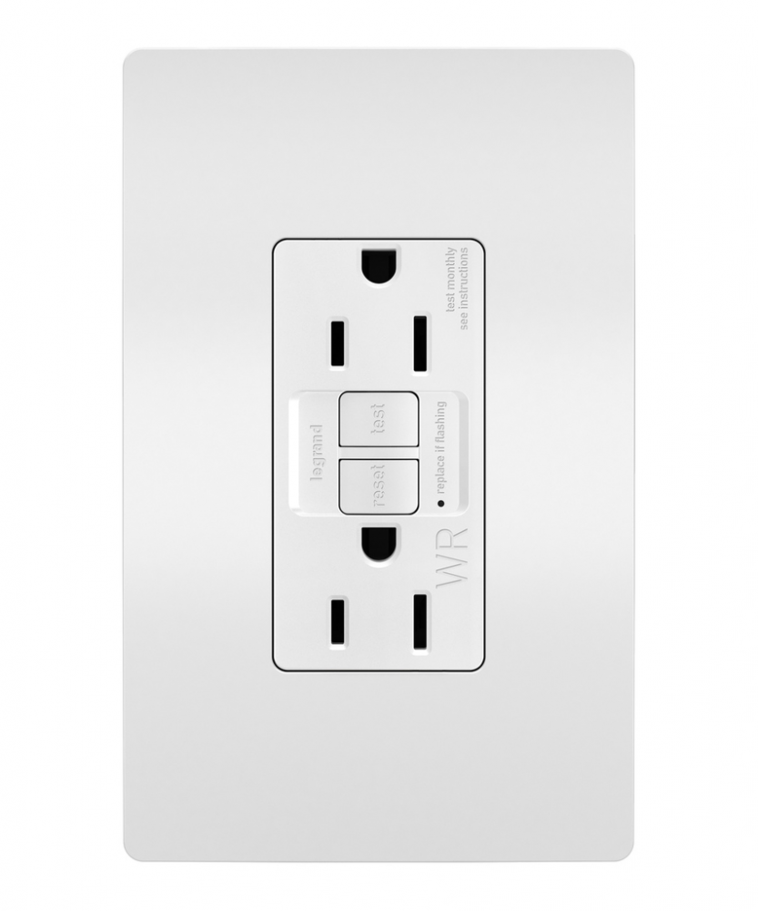 radiant? Spec Grade 15A Weather Resistant Self Test GFCI Receptacle, White