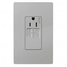 Legrand 1597TRSGLGRY - radiant? 15A Tamper-Resistant Self-Test Simplex GFCI Outlet, Gray