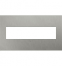 Legrand AWC4GBS4 - adorne? Brushed Stainless Steel Four-Gang Screwless Wall Plate