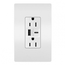 Legrand R26USBAC6WPWCCV4 - radiant? 15A Tamper-Resistant Ultra-Fast USB Type A/C Outlet, White