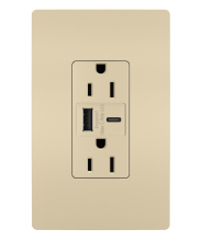 Legrand R26USBACI - radiant? 15A Tamper-Resistant USB Type A/C Outlet, Ivory