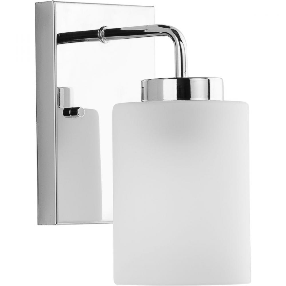 Merry Collection One-Light Polished Chrome Etched Glass Transitional Style Bath Vanity Wall Light