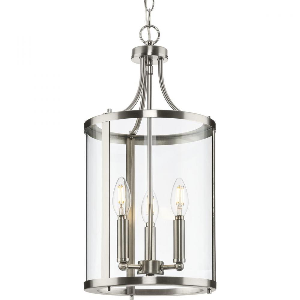 Gilliam Collection Three-Light Brushed Nickel New Traditional Hall & Foyer