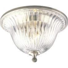 Progress P2819-101 - Two Light Classic Silver Clear Crystal Glass Bowl Flush Mount
