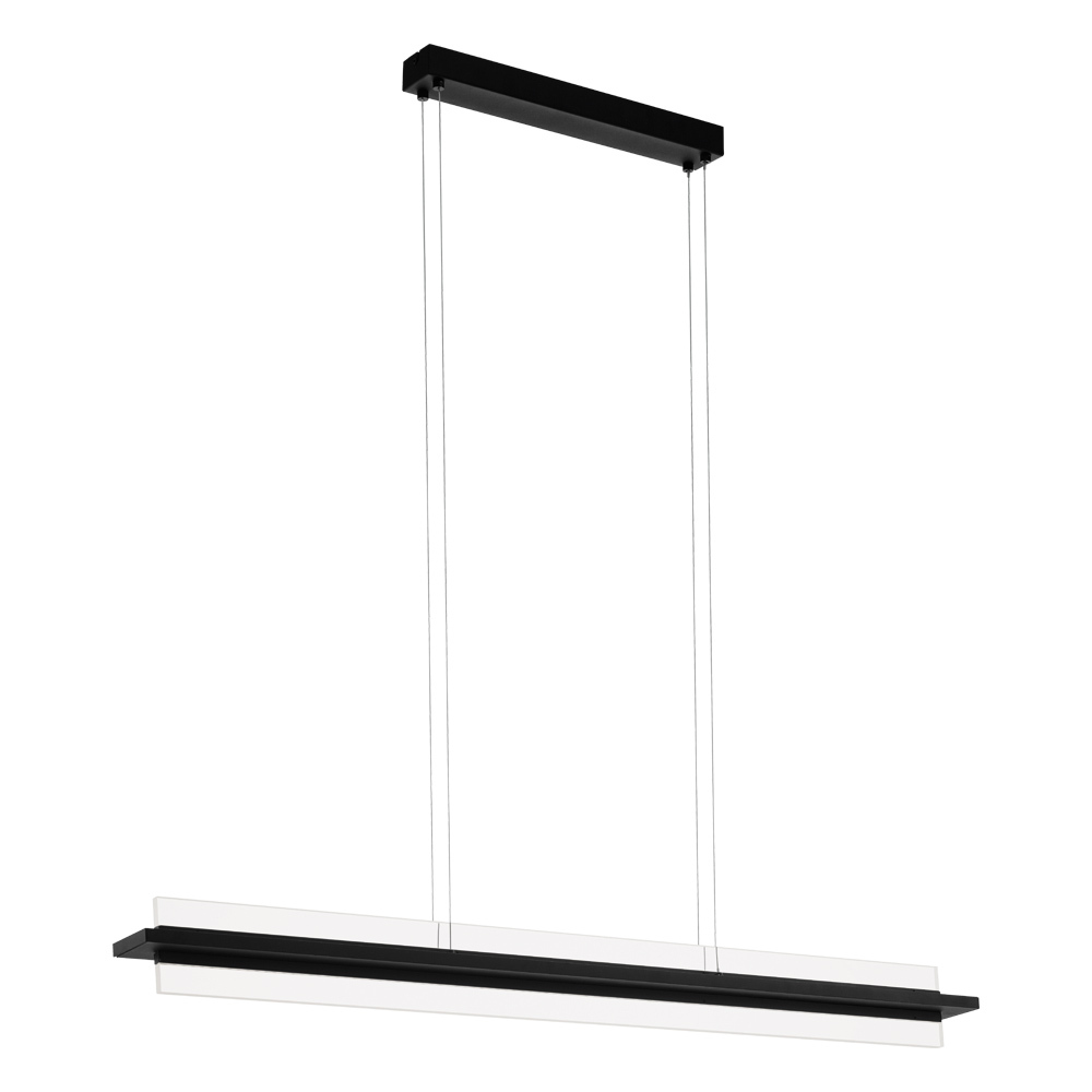 1X20W LED Linear Pendant w/ Black Finish and Clear Acrylic Diffuser