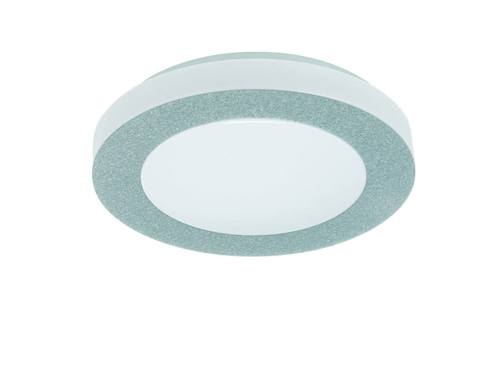 1x11W LED Ceiling Light w/ Iridescent Finish & White Plastic Glass
