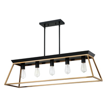 Eglo 204596A - 5x100W Mulit Light Pendant With Brushed Gold and Matte Black Finish