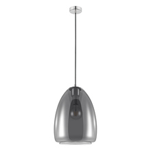 Eglo 98614A - 1x60W Pendant with Matte Black Finish and Metallic Smoked Glass Shade
