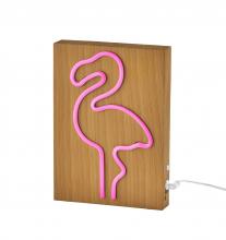 Adesso SL3722-12 - Wood Framed Neon Flamingo Table/Wall Lamp
