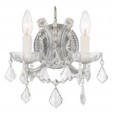 Crystorama 4472-CH-CL-MWP - Maria Theresa 2 Light Hand Cut Crystal Polished Chrome Sconce