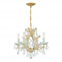 Crystorama 4474-GD-CL-MWP - Maria Theresa 4 Light Hand Cut Crystal Gold Mini Chandelier