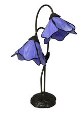 Dale Tiffany TT12147 - Poelking 2-Light Blue Lily Tiffany Table Lamp