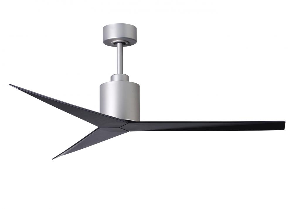 Eliza 3-blade paddle fan in Brushed Nickel finish with matte black all-weather ABS blades. Optimiz
