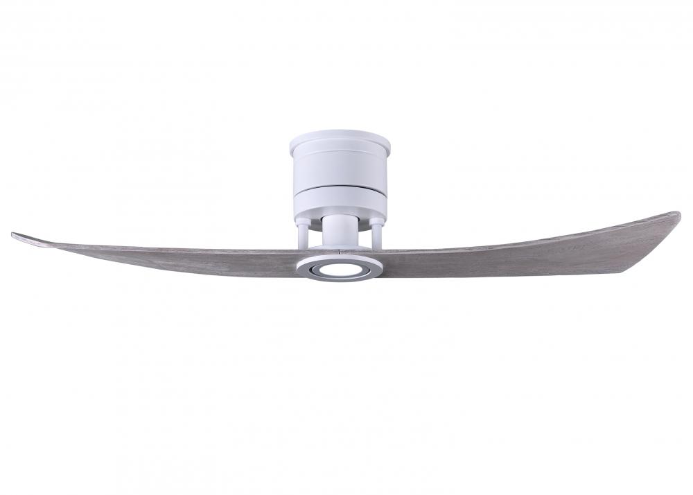Lindsay ceiling fan in Matte White finish with 52" solid barn wood tone wood blades and eco-fr