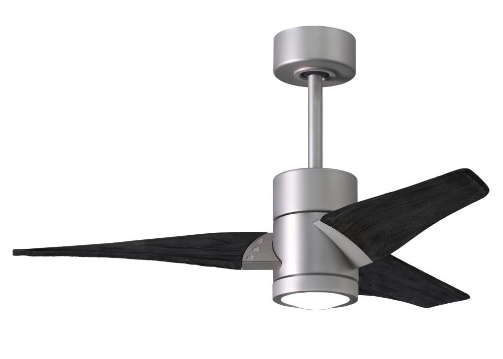 Super Janet three-blade ceiling fan in Brushed Nickel finish with 42” solid matte blade wood bla