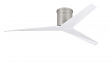 Matthews Fan Company EKH-BN-WH - Eliza-H 3-blade ceiling mount paddle fan in Brushed Nickel finish with gloss white ABS blades.
