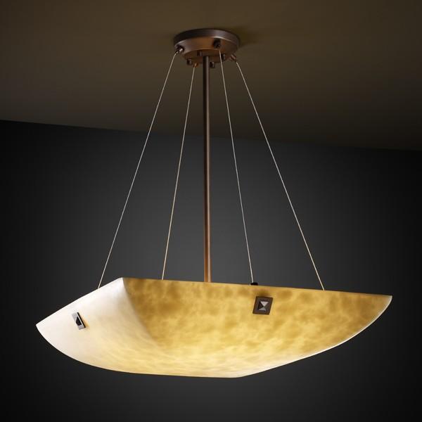 48" Pendant Bowl w/ Pair Cylindrical Finials